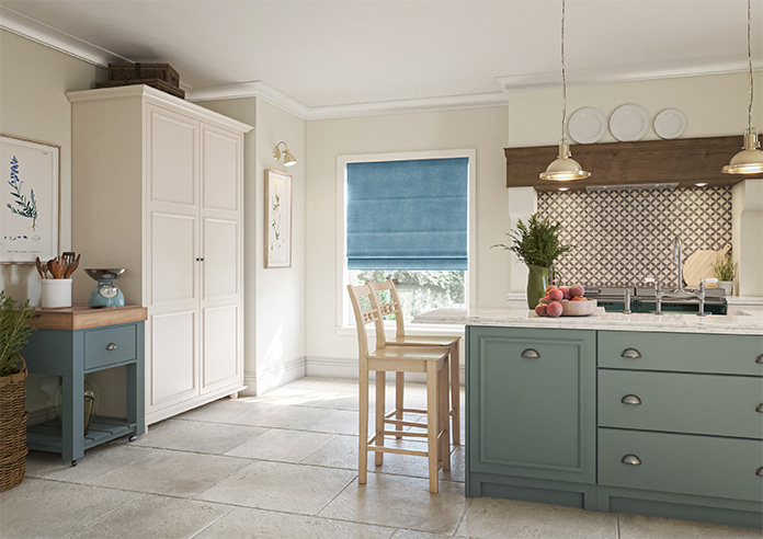 Florence Faux Suede, Cloud Blue - Twist&Fit Roman Blind - Image 6